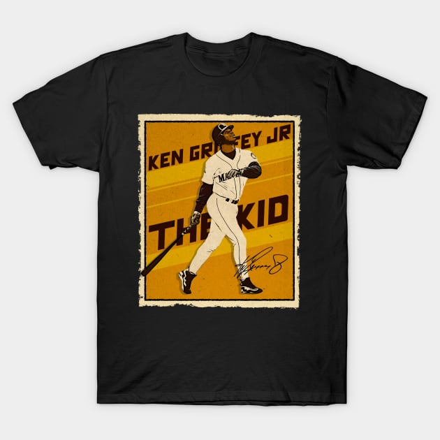 Ken Griffey Jr The Kid Basketball Legend Signature Vintage Retro 80s 90s Bootleg Rap Style T-Shirt by CarDE